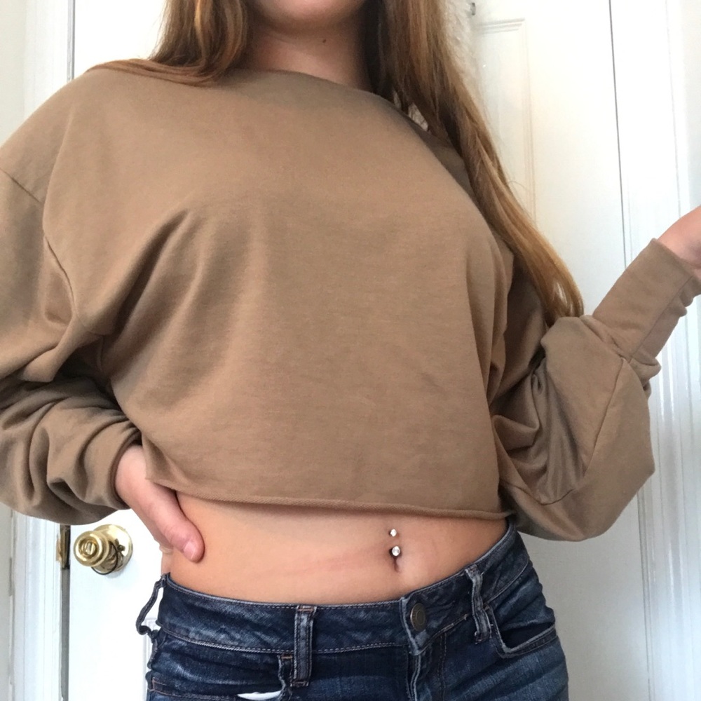 Brown cropped long sleeve